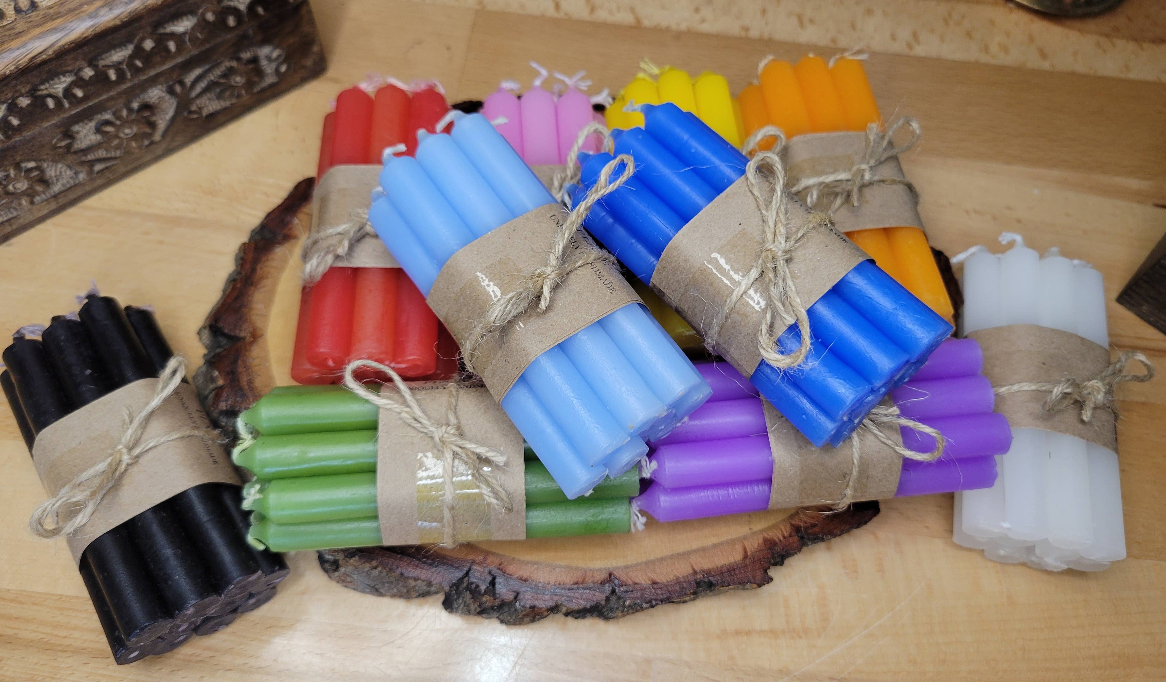 Pack of 10 colored spell candles, Chime Candle 4 Inches: Brown