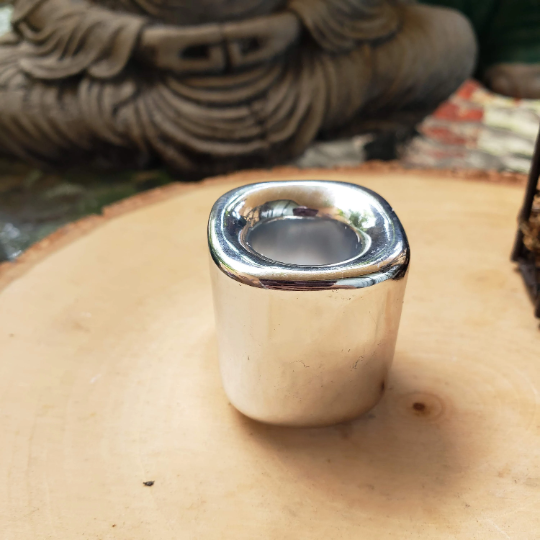 Handmade Ceramic Chime Candle Holder - Gold Silver color , c: Silver