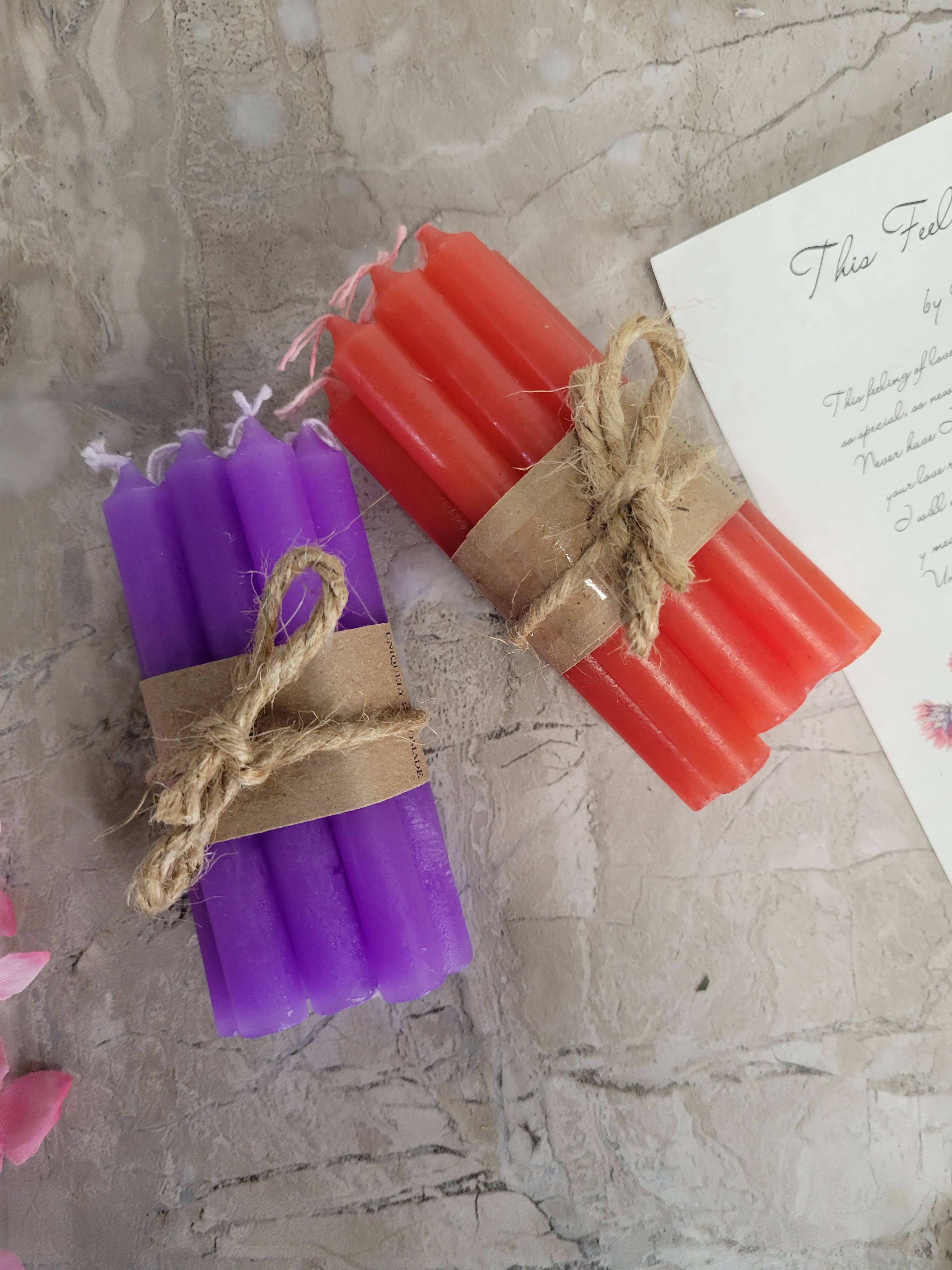Pack of 10 colored spell candles, Chime Candle 4 Inches: Purple