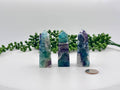 Fluorite Gemstone Tower Obelisk 4 Faceted 7.5CM Aprox