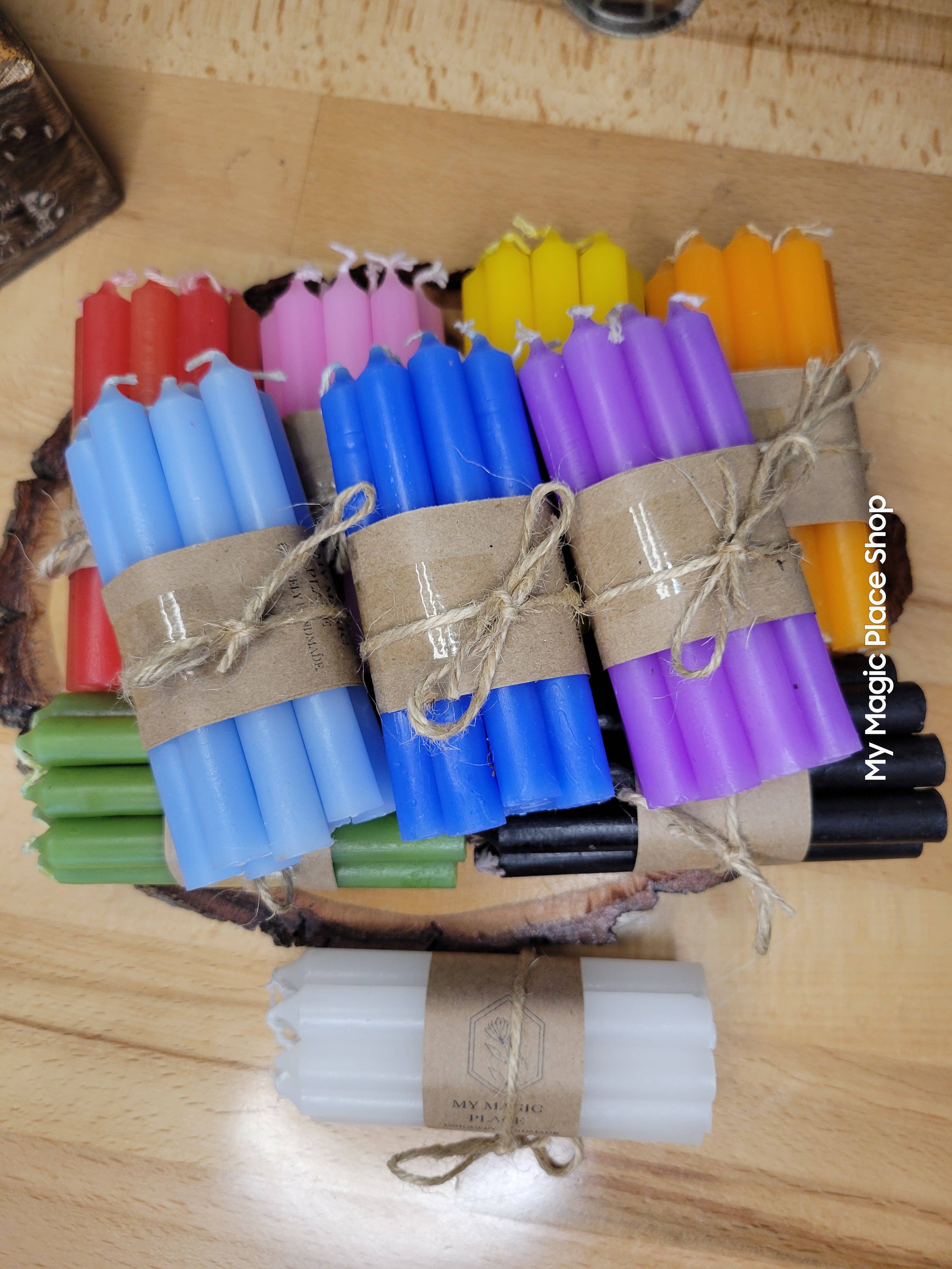 Pack of 10 colored spell candles, Chime Candle 4 Inches: Pink