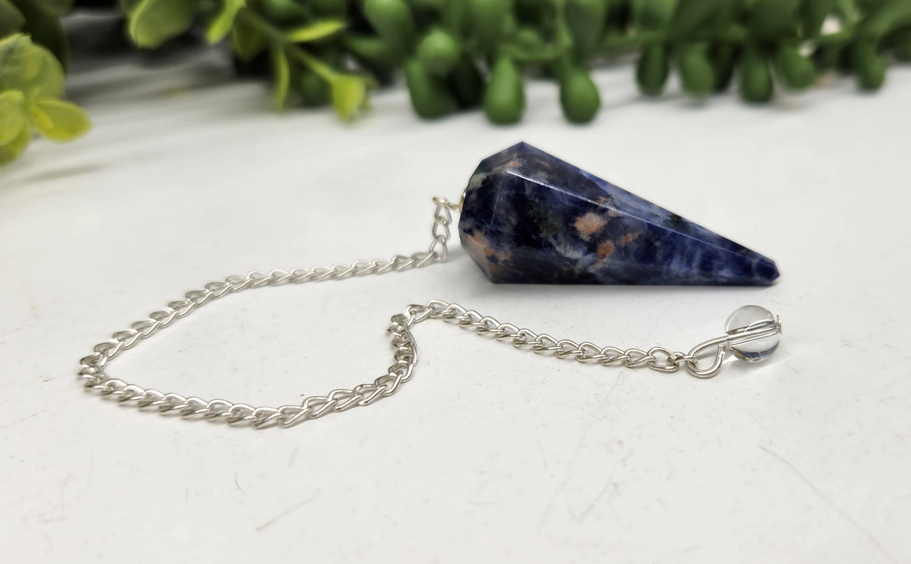 Sodalite Pendulum w/Silver Plated Chain